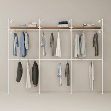 KIM DOUBLE 3 OAK – 3 prateleiras superiores | branco