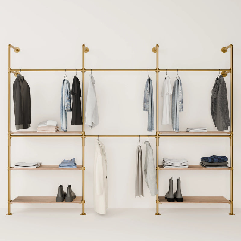 KIM DOUBLE 3 OAK – 6 bottom shelves | gold