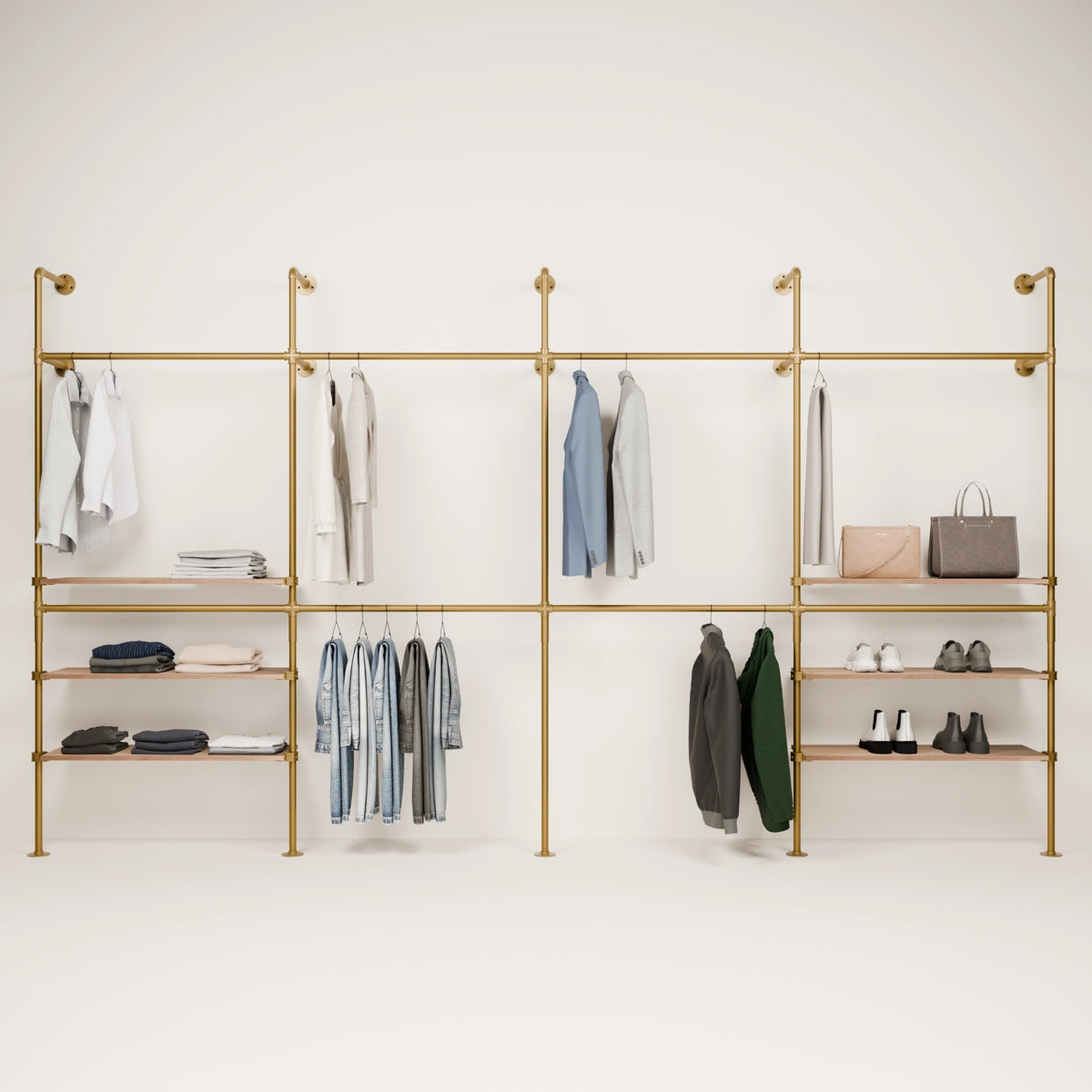 KIM DOUBLE 4 OAK – 6 prateleiras | dourado