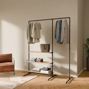 LAS 1.5 OAK – 3 prateleiras | Porta-roupas com superfície de armazenamento