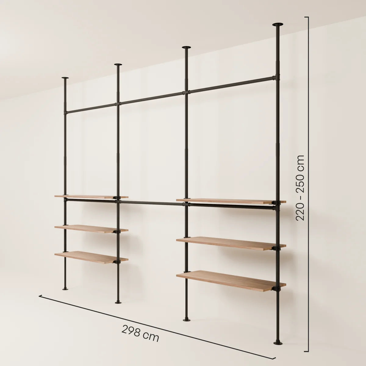 LOFT 3 OAK – 6 prateleiras na parte inferior