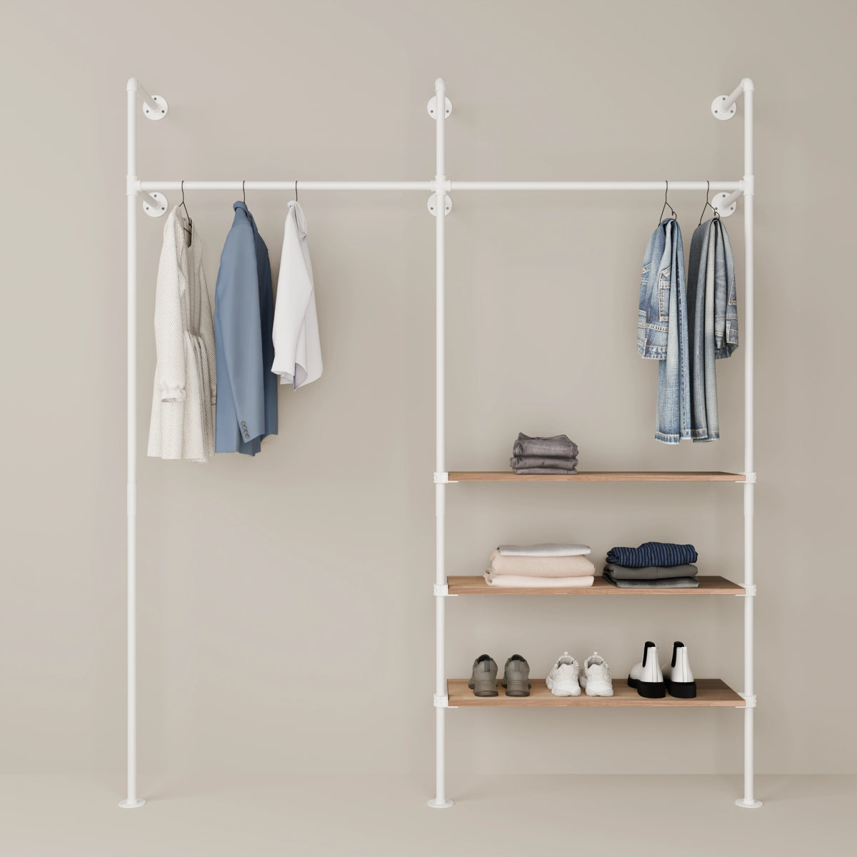 KIM 2 OAK – 3 shelves | white