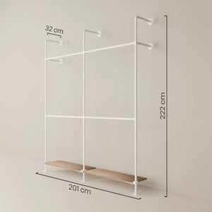 KIM DOUBLE 2 OAK – 2 prateleiras em baixo | branco