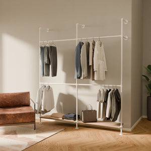 KIM DOUBLE 2 OAK – 2 prateleiras em baixo | branco