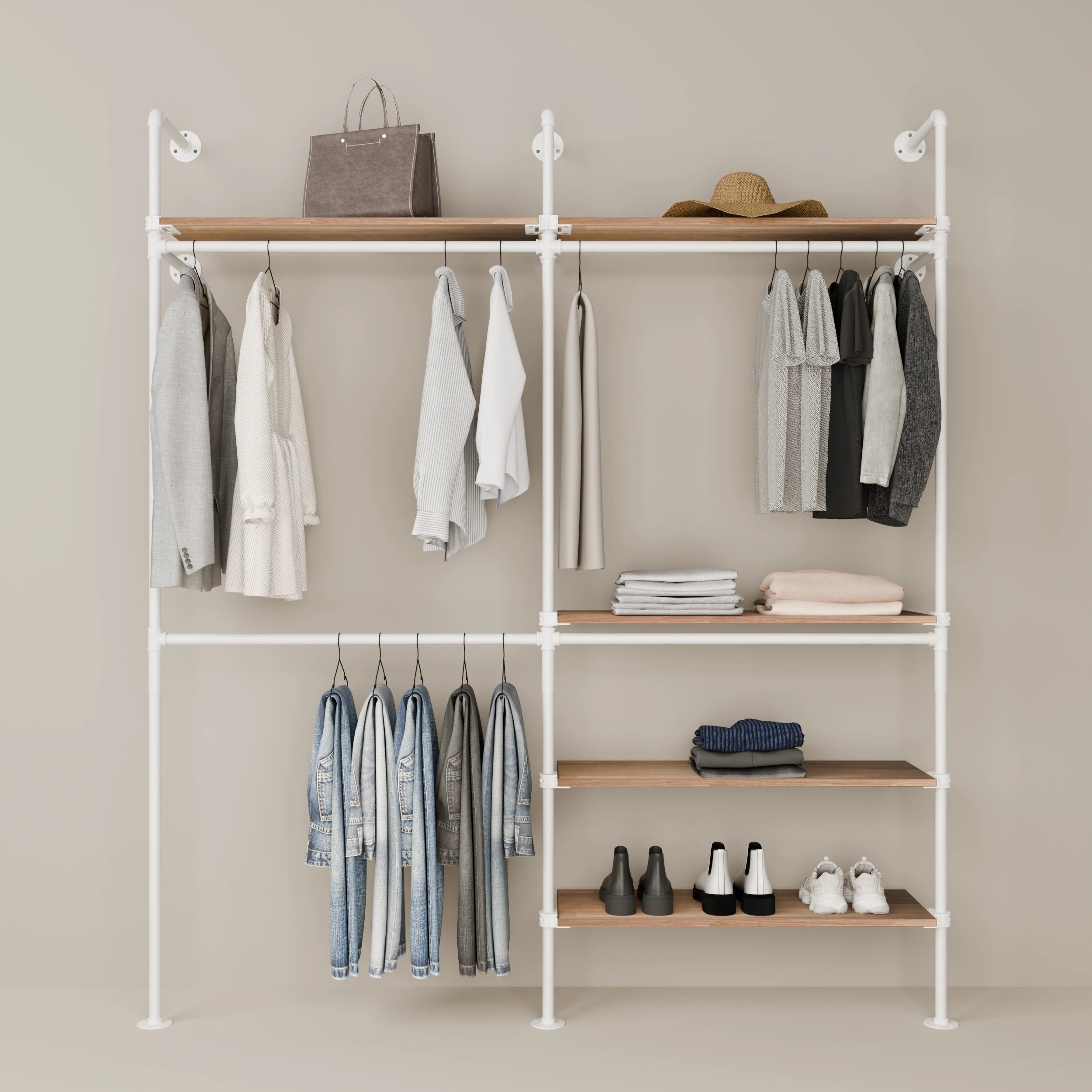 KIM DOUBLE 2 OAK – 5 prateleiras | branco