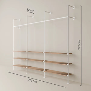 KIM 3 OAK – 9 shelves | white
