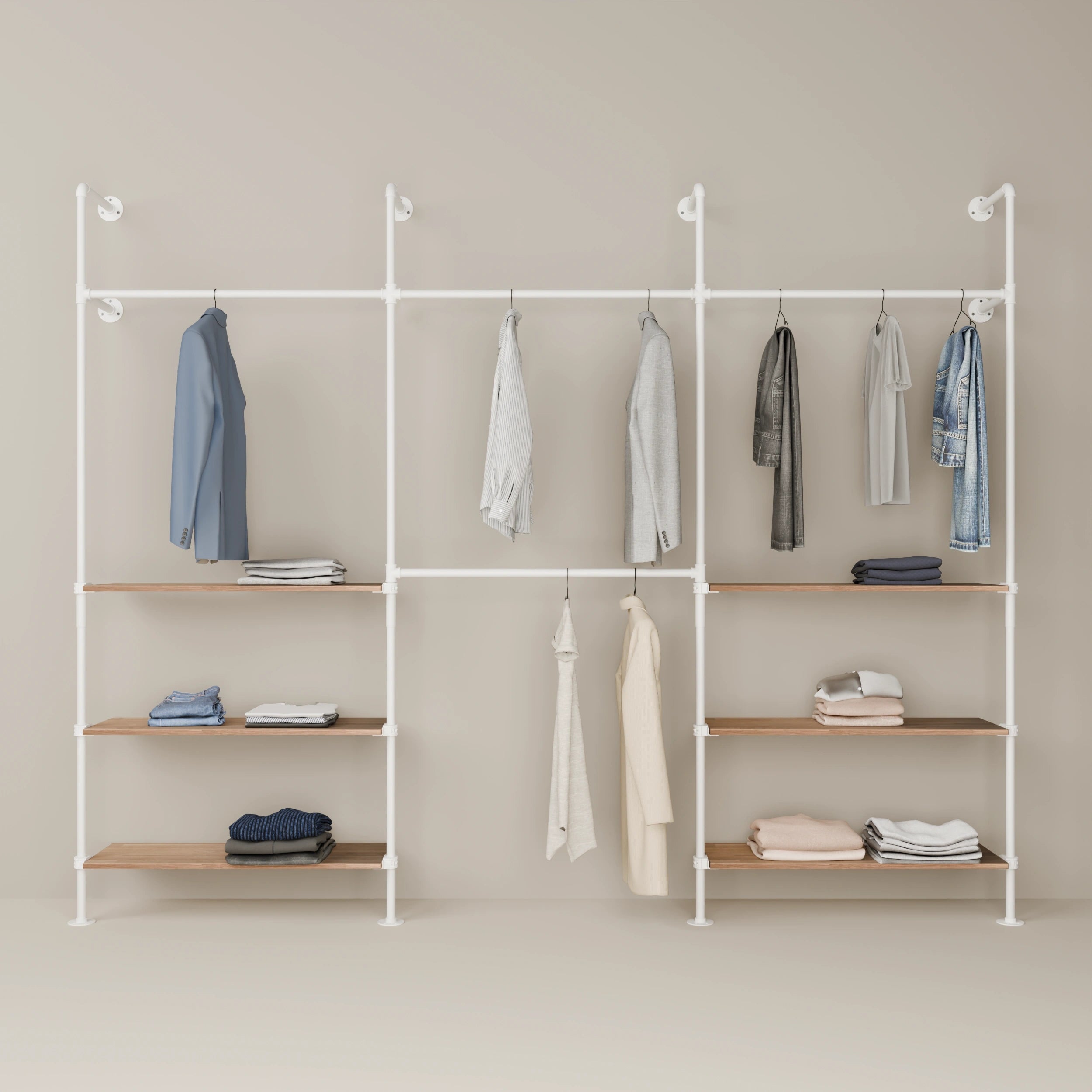 KIM DOUBLE 3 OAK – 6 prateleiras em baixo | branco