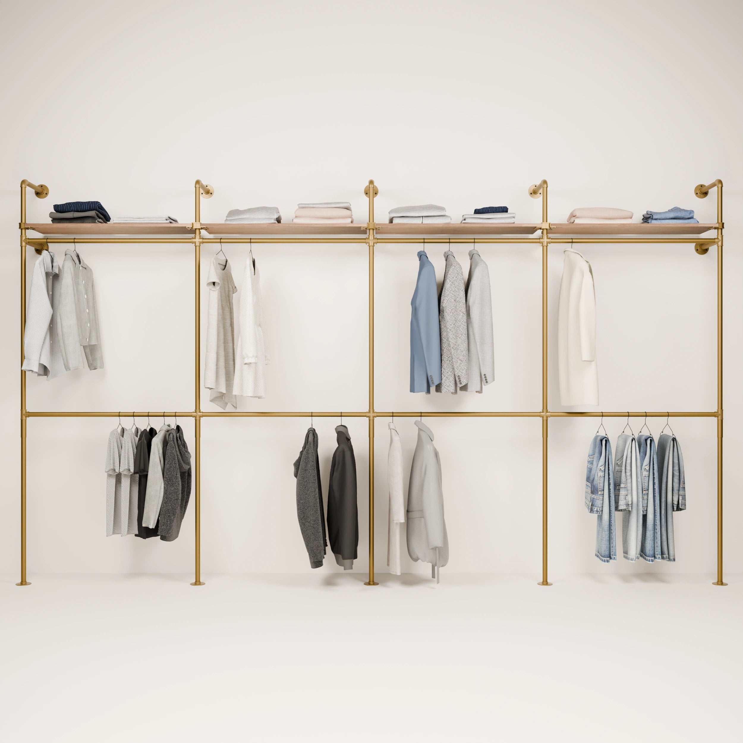 KIM DOUBLE 4 OAK – 4 prateleiras | dourado