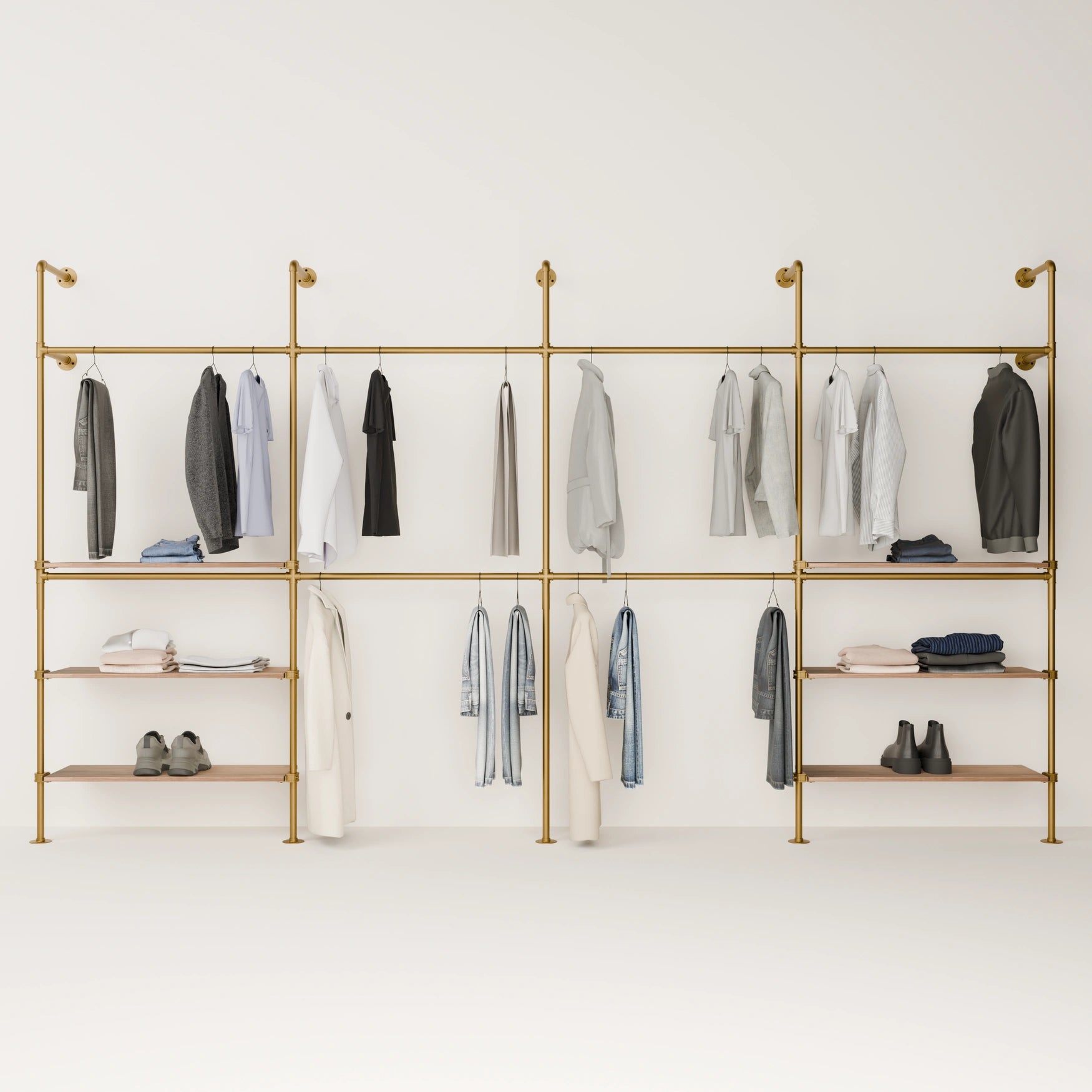 KIM DOUBLE 4 OAK – 6 prateleiras | dourado