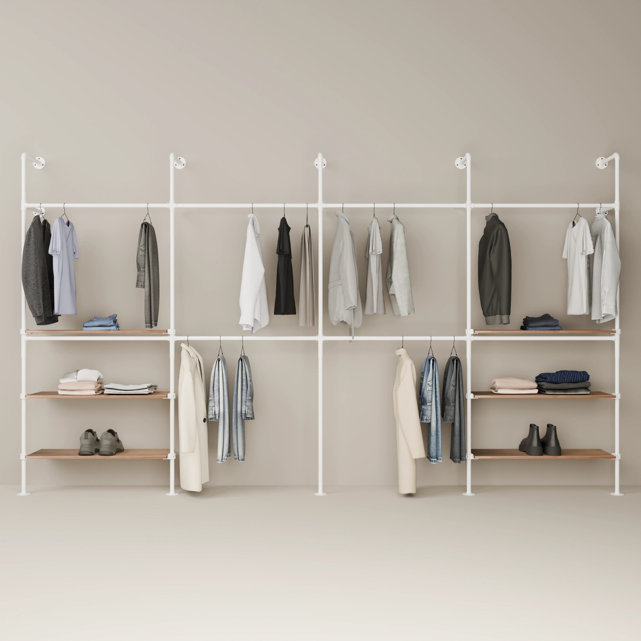 KIM DOUBLE 4 OAK – 6 prateleiras | branco