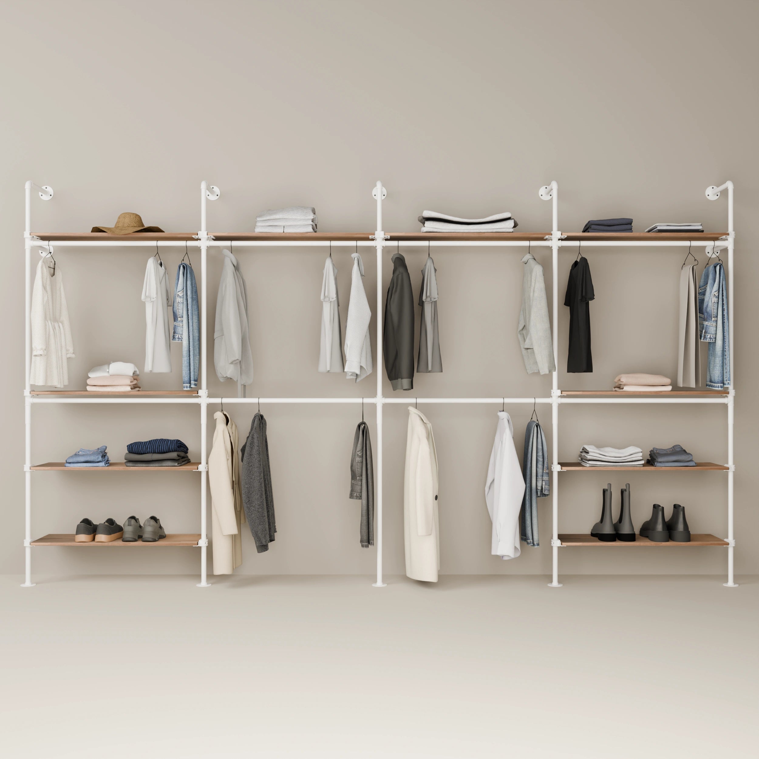 KIM DOUBLE 4 OAK – 10 prateleiras superiores | branco