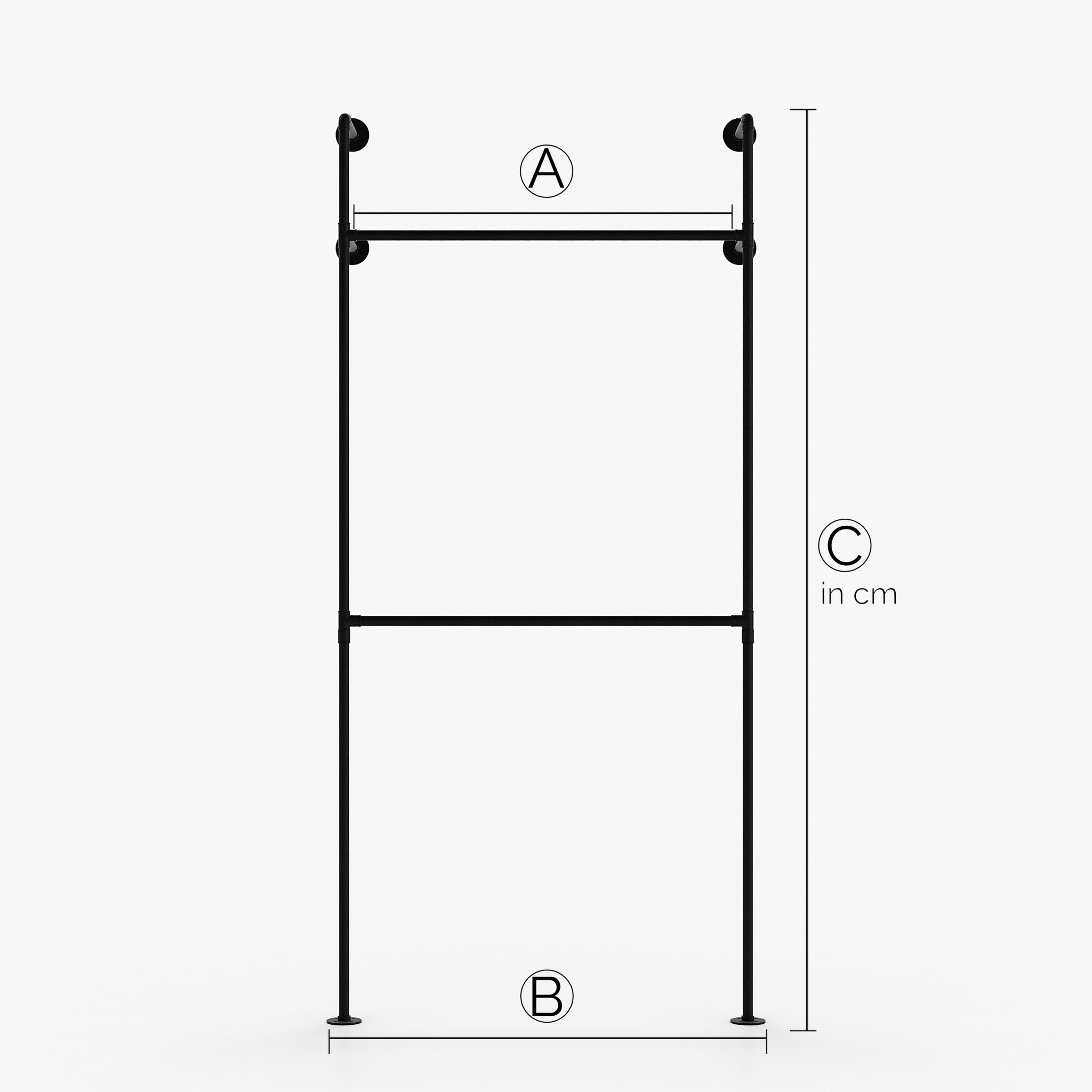 Fabricat pe măsură - KIM I Double – dulap industrial | design industrial | tuburi negre