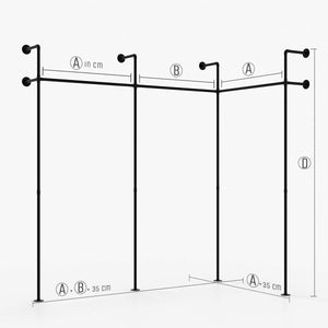 Su misura – KIM III EDGE – guardaroba industriale | design industriale | tubi neri